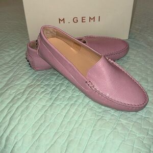 M. Gemi The Felize Naplak Pink Lilac Driver Mocs 38.5 NWT